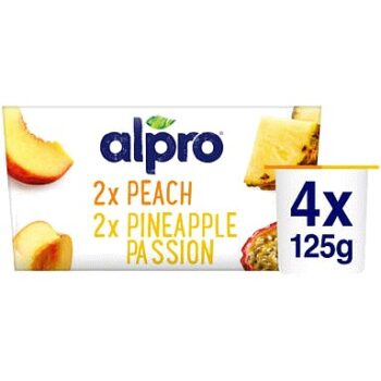 Alpro Peach & Exotic Fruit Yoghurt Alternative (4 x 125g)