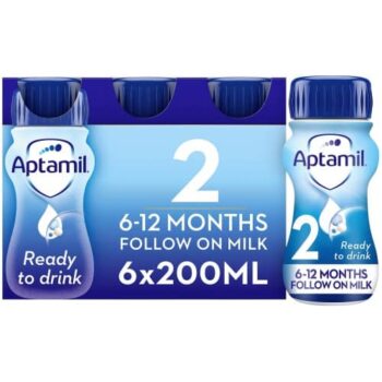 Aptamil 2 Follow On Baby Milk Multipack Liquid Ready to Feed 6-12 Months 6x6x200 (6 x 200ml)