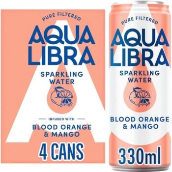 Aqua Libra Blood Orange & Mango Sparkling Water (4 x 330ml)