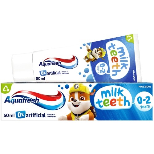 Aquafresh Milk Teeth Baby Toothpaste 0-2 Years Fluoride for Kids (50ml)