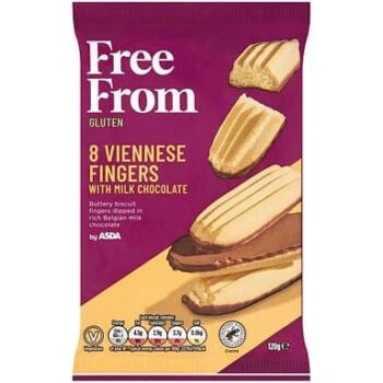 ASDA Free From Free From by Viennese Fingers with Milk Chocolate (120g)
