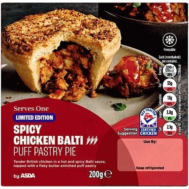 ASDA Limited Edition Spicy Chicken Balti Puff Pastry Pie (200g)