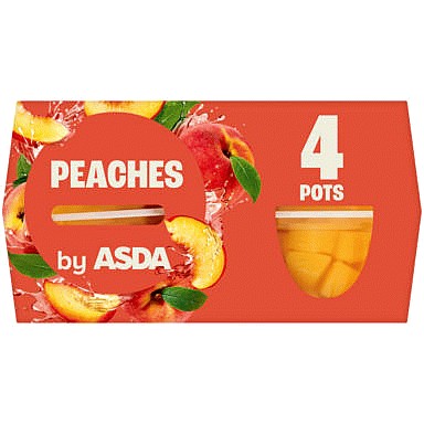 ASDA Peaches Pots (4 x 113g, 452g)