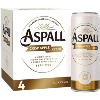 Aspall Crisp Apple Premium Cyder Can (4 x 330ml)