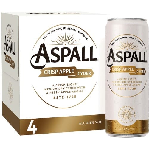 Aspall Crisp Apple Premium Cyder Can (4 x 330ml)
