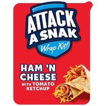 Attack A Snak Ham 'n Cheese Wrap Kit with Tomato Ketchup (86g)