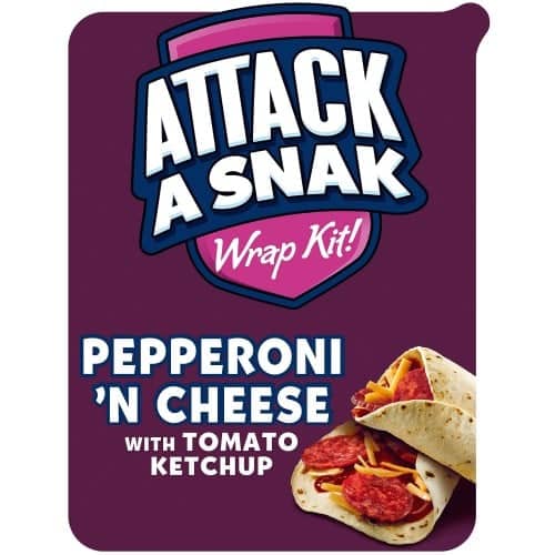 Attack a Snak Pepperoni & Cheese Wrap Kit with Tomato Ketchup (83g)