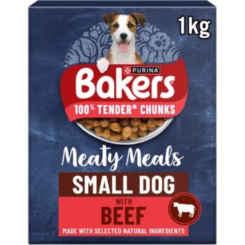 Bakers Complete Meaty Meals Adult Small Dry Dog Food Beef (1kg)