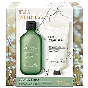 Baylis & Harding Wellness Body Care Duo Bath & Shower Gel and Hand & Body Lotion with Ginger Root Ex