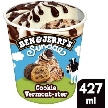 Ben & Jerry's Cookie Vermont-ster Sundae Chocolate Chip Ice Cream Tub (427ml)
