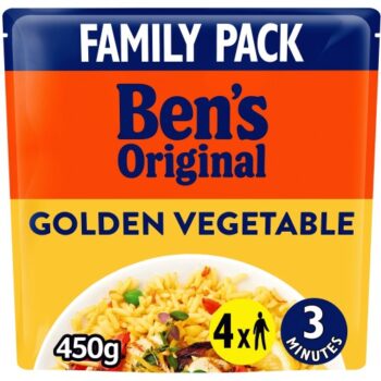 Bens Original Golden Vegetable Microwave Rice Family Pack (450g)