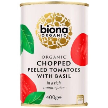 Biona Organic Chopped Tomatoes with Fresh Basil (400g)