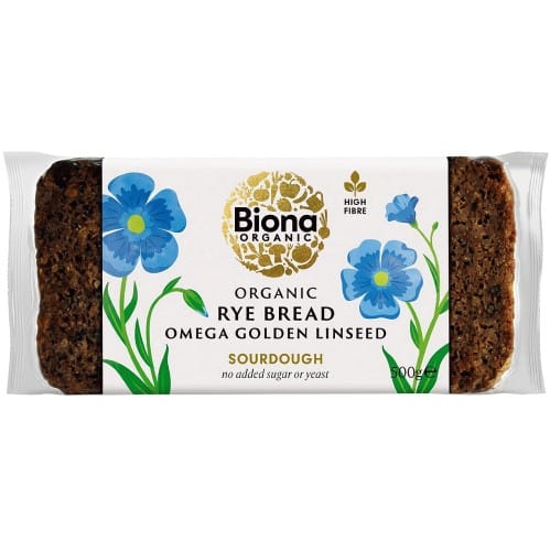 Biona Organic Omega Rye Bread Golden Linseed
