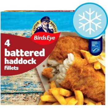 Birds Eye 4 Battered Haddock Fillets (4 x 400g)