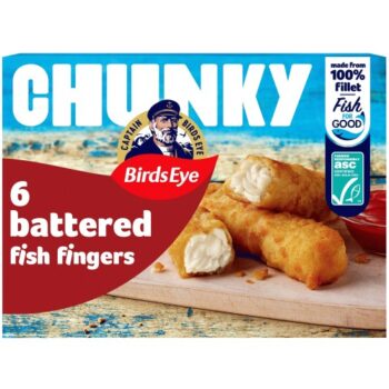 Birds Eye 6 Chunky Crispy Battered Fish Fingers (360g)