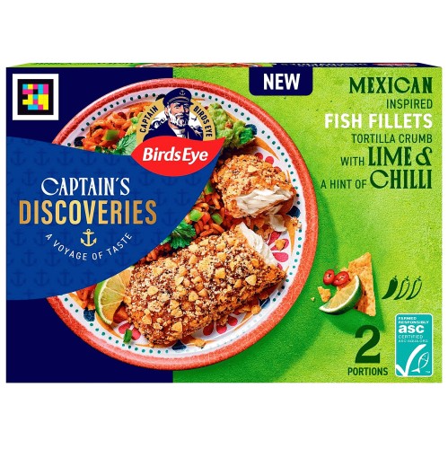 Birds Eye Captain's Discoveries 2 Tortilla Crumb Mexican Inspired Fish Fillets (2 x 220g)
