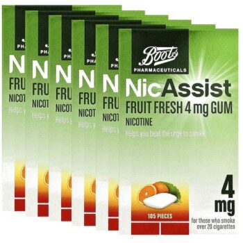 Boots NicAssist Fruit Fresh Gum Bundle (6x105 x 4mg)