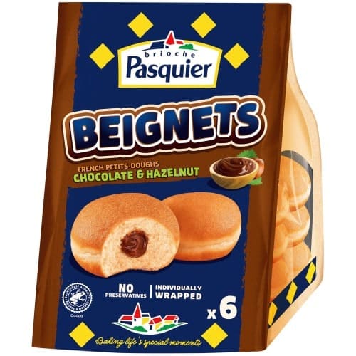 Brioche Pasquier 6 Beignets Chocolate & Hazelnut (6 x 270g)
