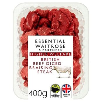 British Beef Diced Braising Steak (400g)