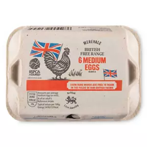 British Medium Free Range Eggs 6 Pack