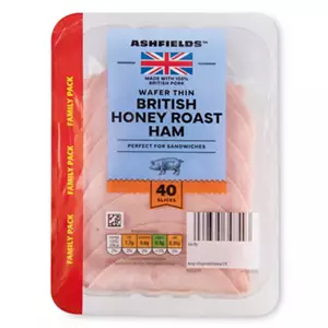 British Wafer Thin Honey Roast Ham Family Pack 40 Slices