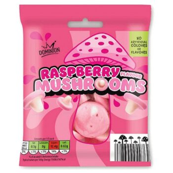 Bubblegum & Raspberry Flavour Mushrooms Sweets