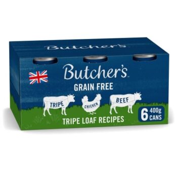 Butcher's Adult Grain Free Tripe Loaf Recipes Wet Dog Food Tins (6 x 400g)