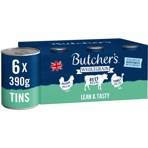 Butcher's Lean & Tasty Wet Dog Food Tins (6 x 390g)