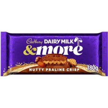 Cadbury Dairy Milk & More Nutty Praline Crisp (180g)