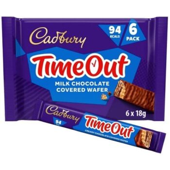 Cadbury Timeout Wafer Milk Chocolate Bars Multipack (108g)