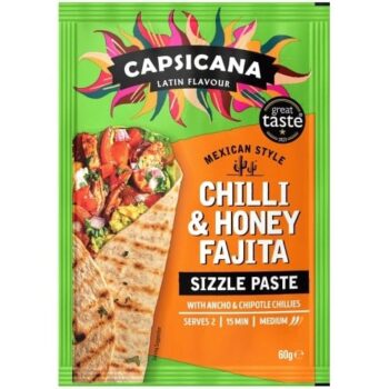 Capsicana Mexican Chilli & Honey Fajita Cooking Paste Serves 2 Medium Mild (60g)