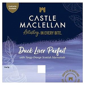 Castle MacLellan Duck Liver Parfait with Tangy Orange Scottish Marmalade (100g)