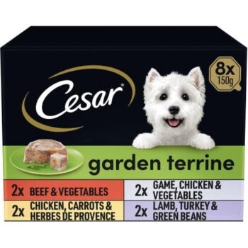 Cesar Garden Terrine Dog Food Tray Mixed in Loaf (8 x 150g)