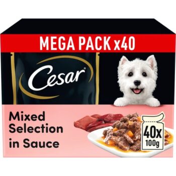Cesar Selection Adult Wet Dog Food Mixed Selection in Sauce Pouch 40x100 (40 x 100g)