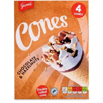 Chocolate & Hazelnuts Ice Cream Cones (4)