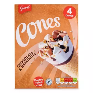 Chocolate & Hazelnuts Ice Cream Cones 4 Pack