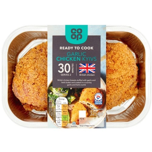 Co-op Ready to Cook Garlic Chicken Kyivs (325g)