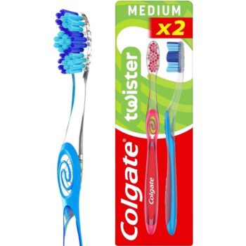 Colgate Twister Fresh Medium Manual Toothbrush Twin Pack