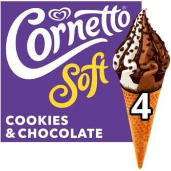 Cornetto Soft Cookie & Chocolate Ice Cream Cone (4 x 140ml)