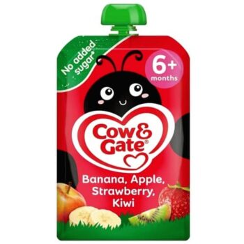 Cow & Gate Fruit Banana Apple Strawberry & Kiwi Baby Pouch 6 Months (100g)