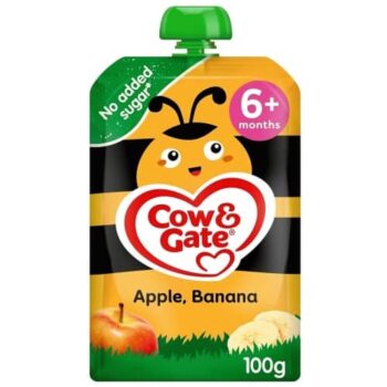 Cow & Gate Fruit Pouch Apple & Banana Baby Food Snack 6 Months (100g)