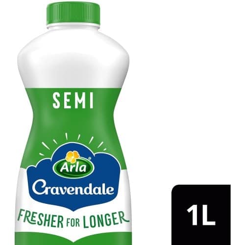 Cravendale Pure Filtered Fresh Semi Skimmed Milk Fresher for Longer (1 Litre)