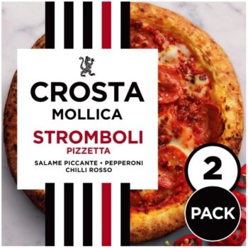 Crosta & Mollica Frozen Stromboli Sourdough Pizza Pepperoni & Spicy Salami 2 Mini Pizzas (2 x 217g)
