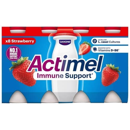 Danone Actimel Strawberry Cultured Yogurt Drink (8 x 100g)