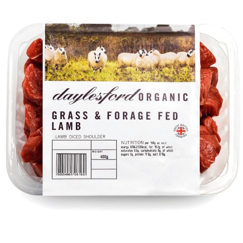 Daylesford Organic Pastured Diced Shoulder of Lamb (400g)