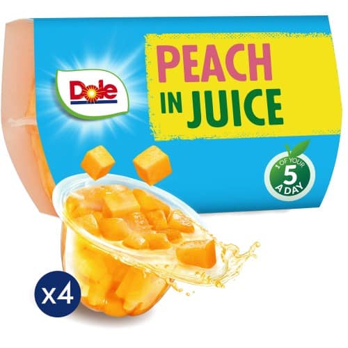 Dole Peaches In Juice Fruit Bowl (4 x 113g)