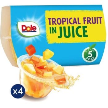 Dole Tropical Fruit In Juice Fruit Snacks (4 x 113g)