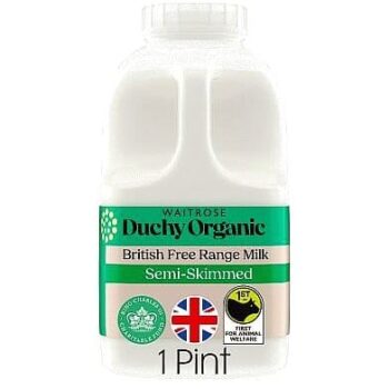 Duchy Organic Semi-Skimmed Milk (1pt, 568ml)