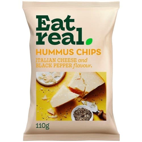 Eat Real Hummus Chips Italian Cheese & Black Pepper (110g)