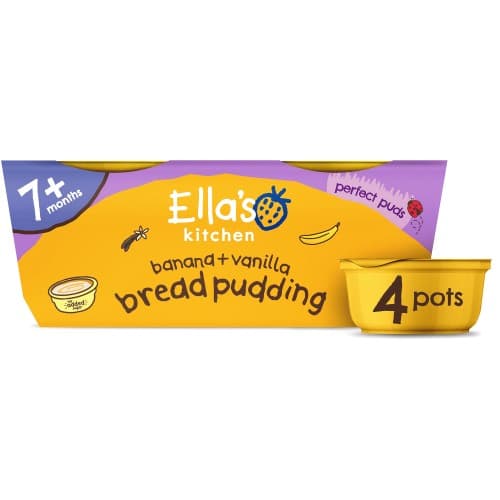Ella's Kitchen Banana + Vanilla Bread Pudding 7 Months+ (4 x 80g)